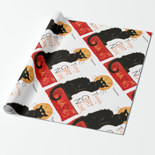 Steinlen Black Cat Classic Frans kunstwerk Cadeaupapier (Uitgerold)