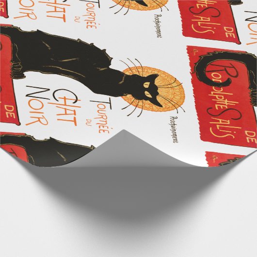 Steinlen Black Cat Classic Frans kunstwerk Cadeaupapier (Hoek)