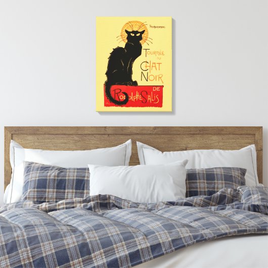 Steinlen Black Cat Classic Frans kunstwerk Canvas Afdruk (Insitu (Slaapkamer))