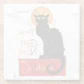 Steinlen Black Cat Classic Frans kunstwerk Glazen Onderzetter (Achterkant)
