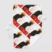 Steinlen Black Cat Classic Frans kunstwerk Golfhanddoek (Insitu)