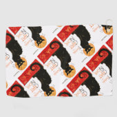 Steinlen Black Cat Classic Frans kunstwerk Golfhanddoek (Horizontaal)