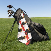 Steinlen Black Cat Classic Frans kunstwerk Golfhanddoek (Groen)