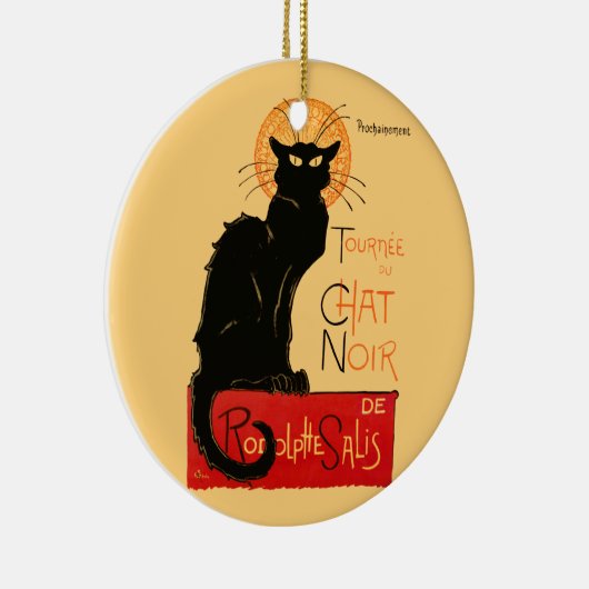 Steinlen Black Cat Classic Frans kunstwerk Keramisch Ornament (Rechts)