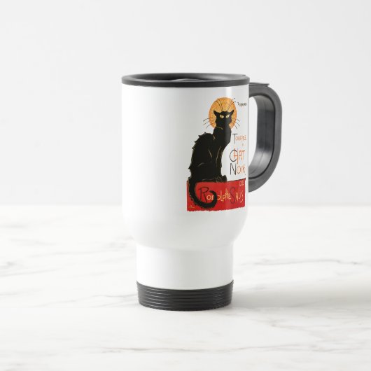 Steinlen Black Cat Classic Frans kunstwerk Reisbeker (Voorkant rechts)