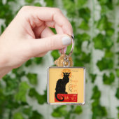 Steinlen Black Cat Classic Frans kunstwerk Sleutelhanger (Hand)
