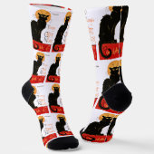 Steinlen Black Cat Classic Frans kunstwerk Sokken (Gebogen)