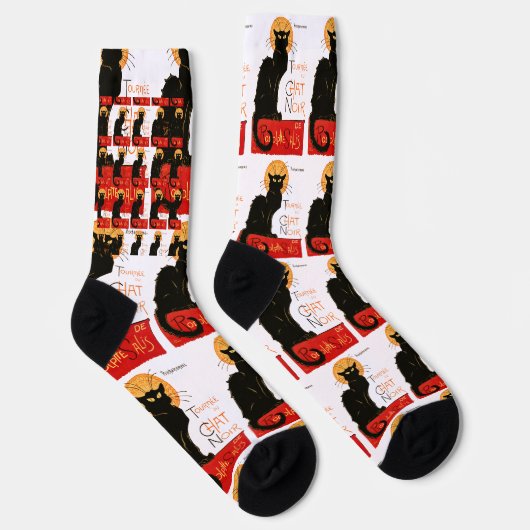 Steinlen Black Cat Classic Frans kunstwerk Sokken (Rechts)