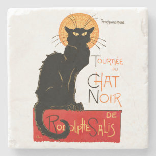Steinlen Black Cat Classic Frans kunstwerk Stenen Onderzetter