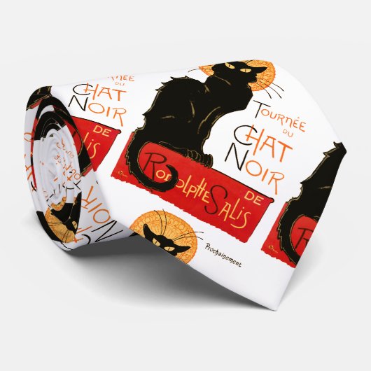 Steinlen Black Cat Classic Frans kunstwerk Stropdas (Opgerold)