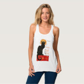 Steinlen Black Cat Classic Frans kunstwerk Tanktop (Volledige Voorkant)