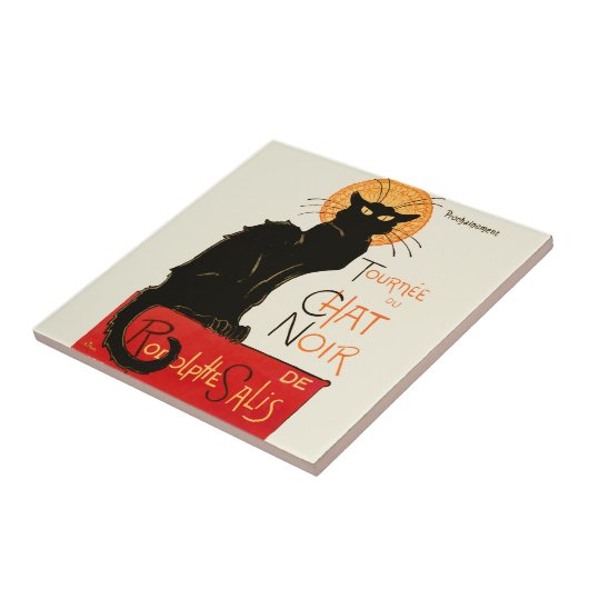 Steinlen Black Cat Classic Frans kunstwerk Tegeltje (Zijkant)