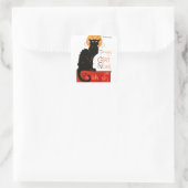 Steinlen Black Cat Classic Frans kunstwerk Vierkante Sticker (Tas)