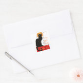 Steinlen Black Cat Classic Frans kunstwerk Vierkante Sticker (Envelop)