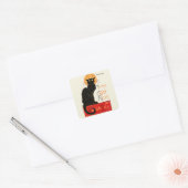 Steinlen Black Cat Classic Frans kunstwerk Vierkante Sticker (Envelop)