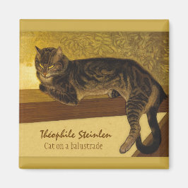Steinlen Cat op een balustrade van 1909 Ramme katt Magneet