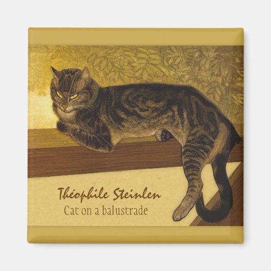 Steinlen Cat op een balustrade van 1909 Ramme katt Magneet (Voorkant)