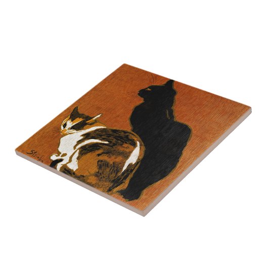 Steinlen Cats Ceramics Tegeltje (Zijkant)