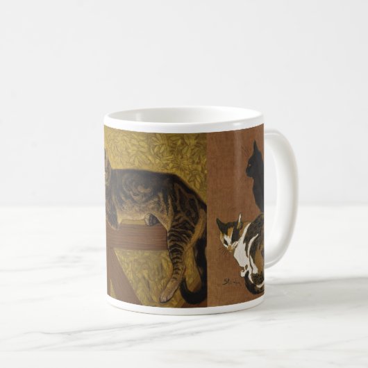 Steinlen Cats, vier. Koffiemok (Voorkant rechts)