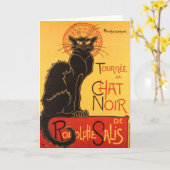 Steinlen: Chat Noir Kaart (Gele Bloem)