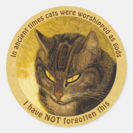 Steinlen Grumpy kattenhoofd citaat Kat op balustra Ronde Sticker