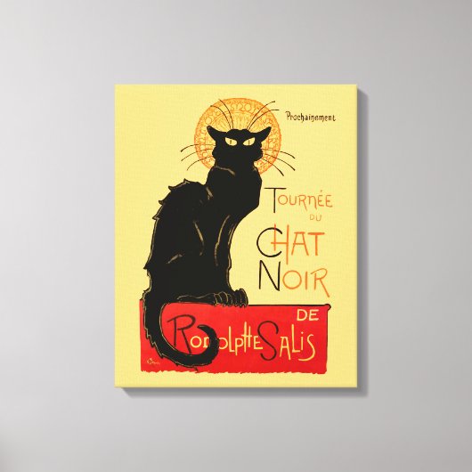 Steinlen Zwarte Kat Klassieke Franse Chat Noir Pos Canvas Afdruk (Voorkant)