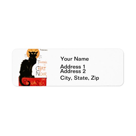 Steinlen Zwarte Kat Klassieke Franse Chat Noir Pos Etiket (Voorkant)