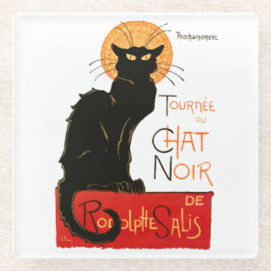 Steinlen Zwarte Kat Klassieke Franse Chat Noir Pos Glazen Onderzetter