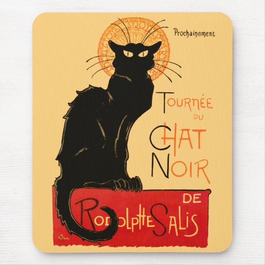 Steinlen Zwarte Kat Klassieke Franse Chat Noir Pos Muismat (Voorkant)