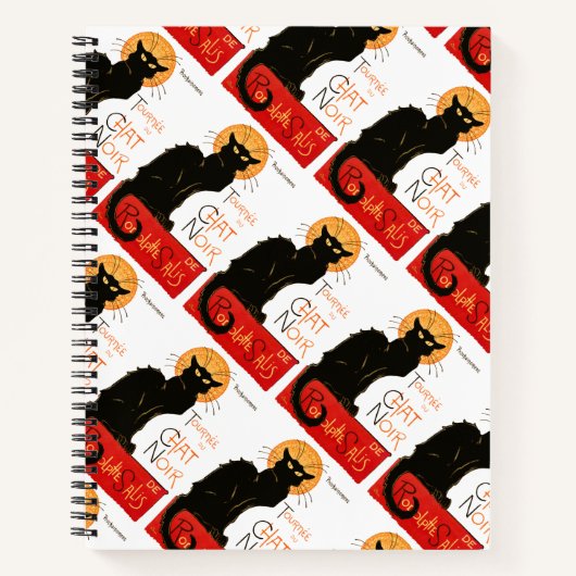 Steinlen Zwarte Kat Klassieke Franse Chat Noir Pos Notitieboek (Voorkant)