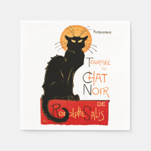 Steinlen Zwarte Kat Klassieke Franse Chat Noir Pos Servet