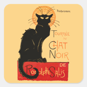 Steinlen Zwarte Kat Klassieke Franse Chat Noir Pos Vierkante Sticker