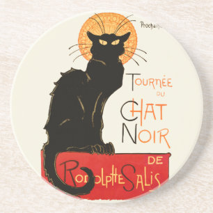 Steinlen Zwarte Kat Klassieke Franse Chat Noir Pos Zandsteen Onderzetter