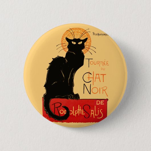 Steinlen Zwarte Kat Klassieke Kunst Ronde Button 5,7 Cm (Voorkant)