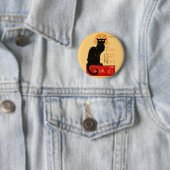 Steinlen Zwarte Kat Klassieke Kunst Ronde Button 5,7 Cm (In situ)