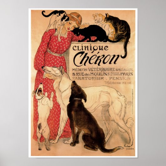 Steinlen's  Clinique Chéron - Afdruk Poster (Voorkant)