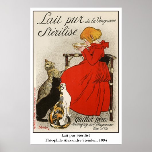 Steinlen's Lait pur Stérilisé Poster (Voorkant)
