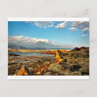 Steinstrand auf der Insel Pag in een binnenste Briefkaart