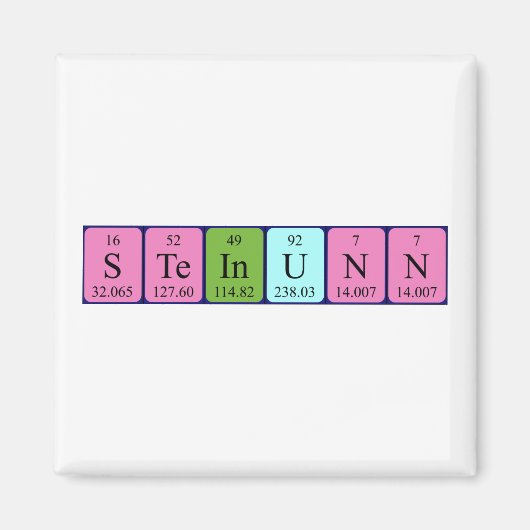 Steinunn periodieke lijstnaam magnet (Voorkant)