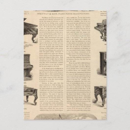 Steinway en Sons, pianoproducenten Briefkaart (Voorkant)