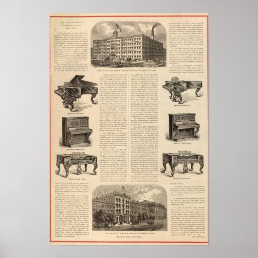 Steinway en Sons, pianoproducenten Poster (Voorkant)