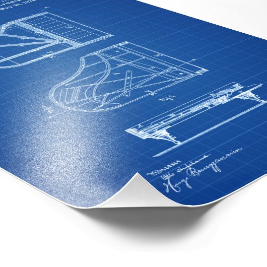 Steinway Piano Patent - Patentafdrukken Foto Afdruk (Hoek)