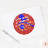 STEK DAT BERICHT OP WAAR HET BEHOORT! RONDE STICKER (Envelop)