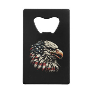 Stekelarend Hoofd Amerikaanse Vlag USA Patriottisc Creditkaart Flessenopener