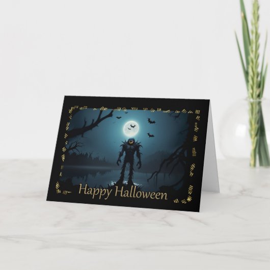 Stekelig moerasmonster Halloween Kaart (Voorkant)
