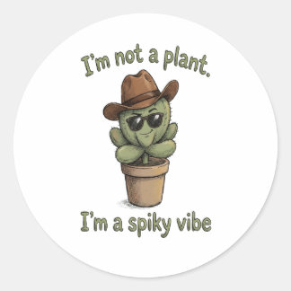 Stekelige Vibe Cactus Sticker - Plantenliefhebber
