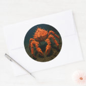 stekelkoningskrab ronde sticker (Envelop)