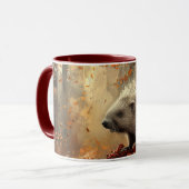  stekelvarken in herfstbladeren mok (Voorkant links)