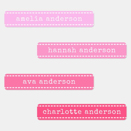 Steken Roze Meisjes Waterdicht Naam Label (Groep)