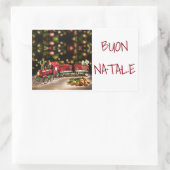 STEKER ** MERRY CHRISTMAS ** "ITALIAANSE STIKER" RECHTHOEKIGE STICKER (Tas)